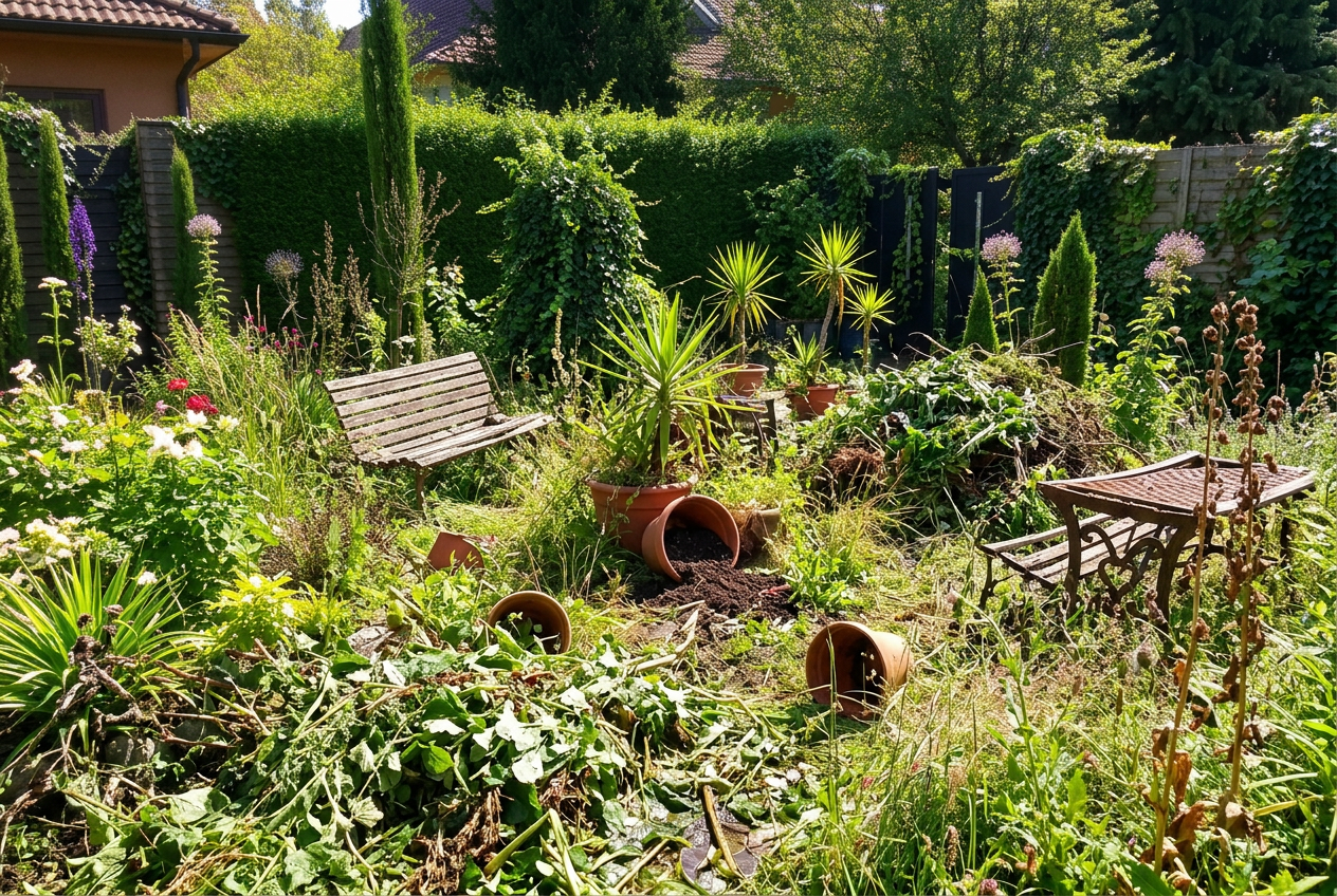 Garten & Gartenlaube – vorher